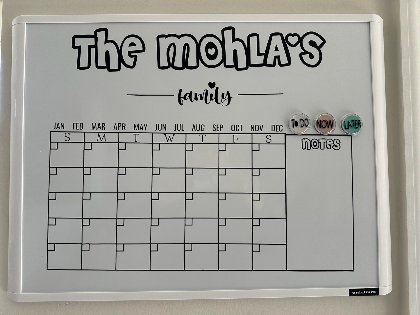 Engraved Whiteboard