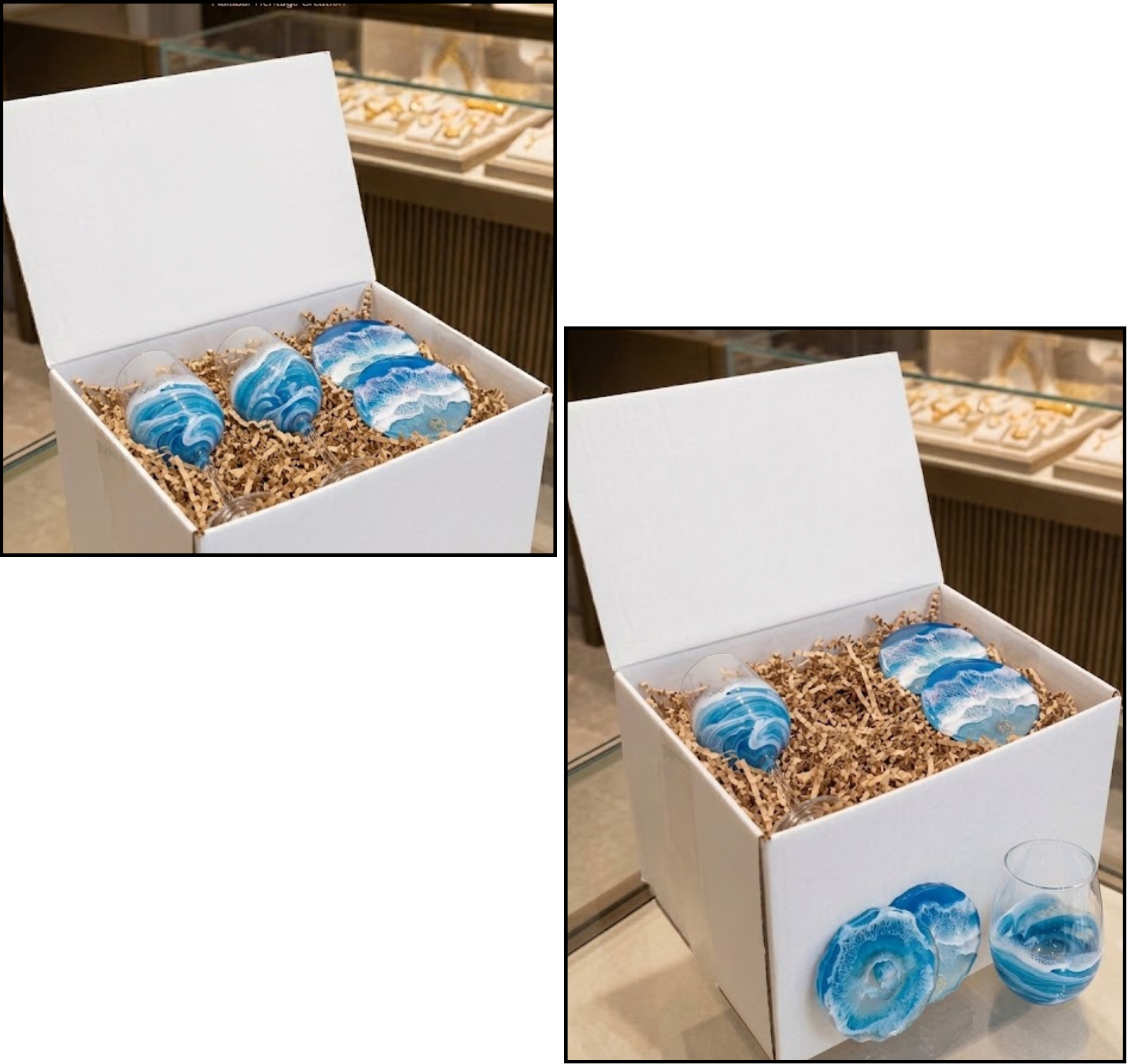 Resin glasses and coaster gift set
