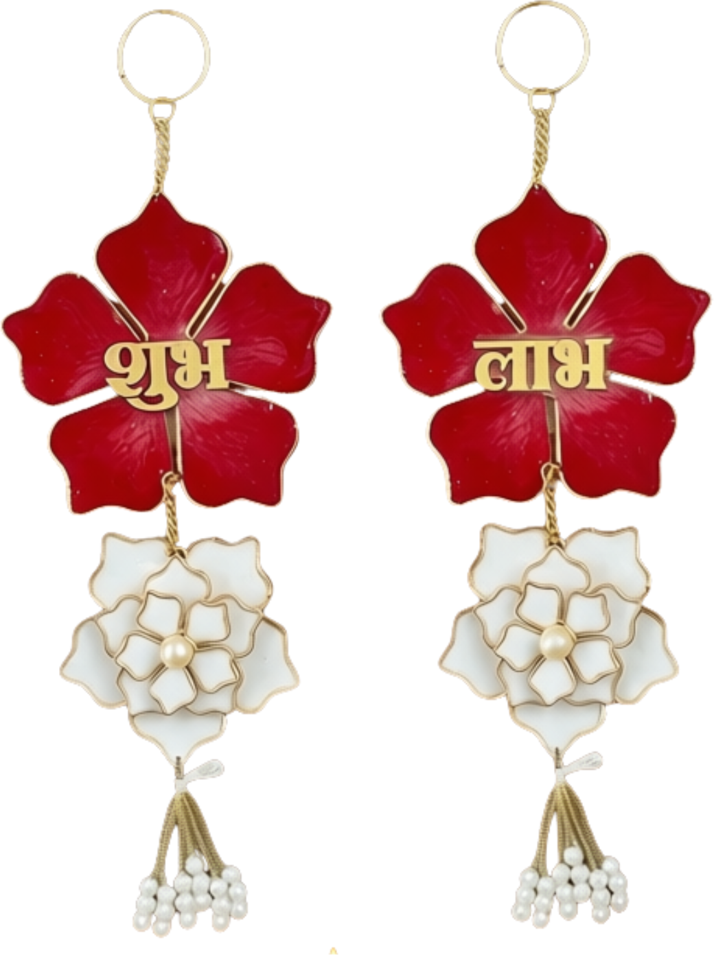 Shubh Labh floral door hanging pair