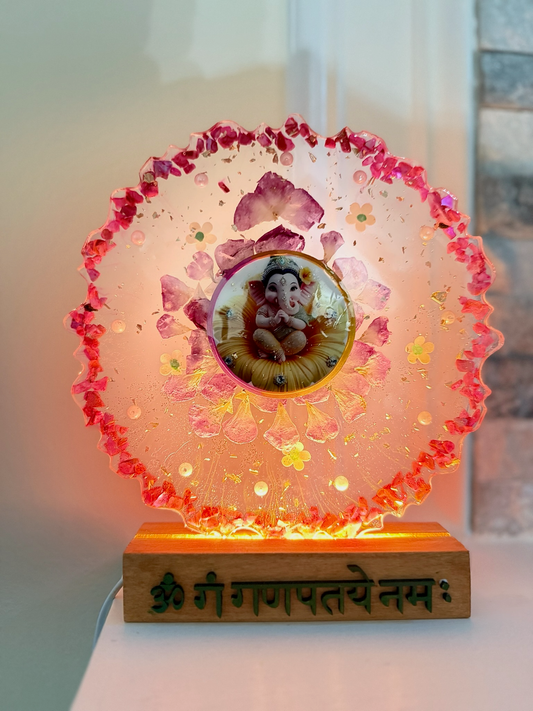 Resin Mandir Night Lamp