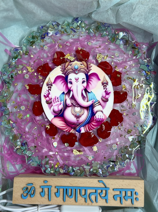 Resin Mandir Night Lamp